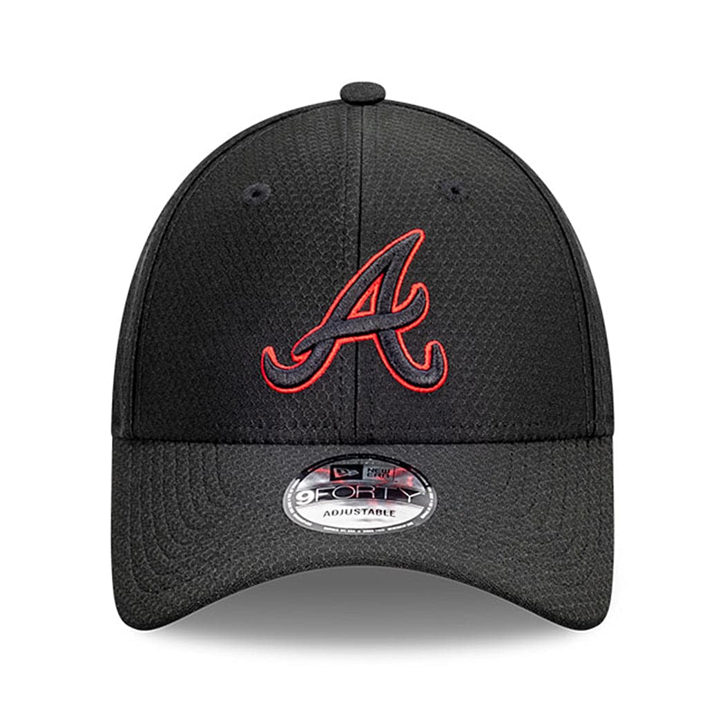 New Era Caps Atlanta Braves New Era MLB Hex Pop Mesh 9FORTY Strapback Hat - Black