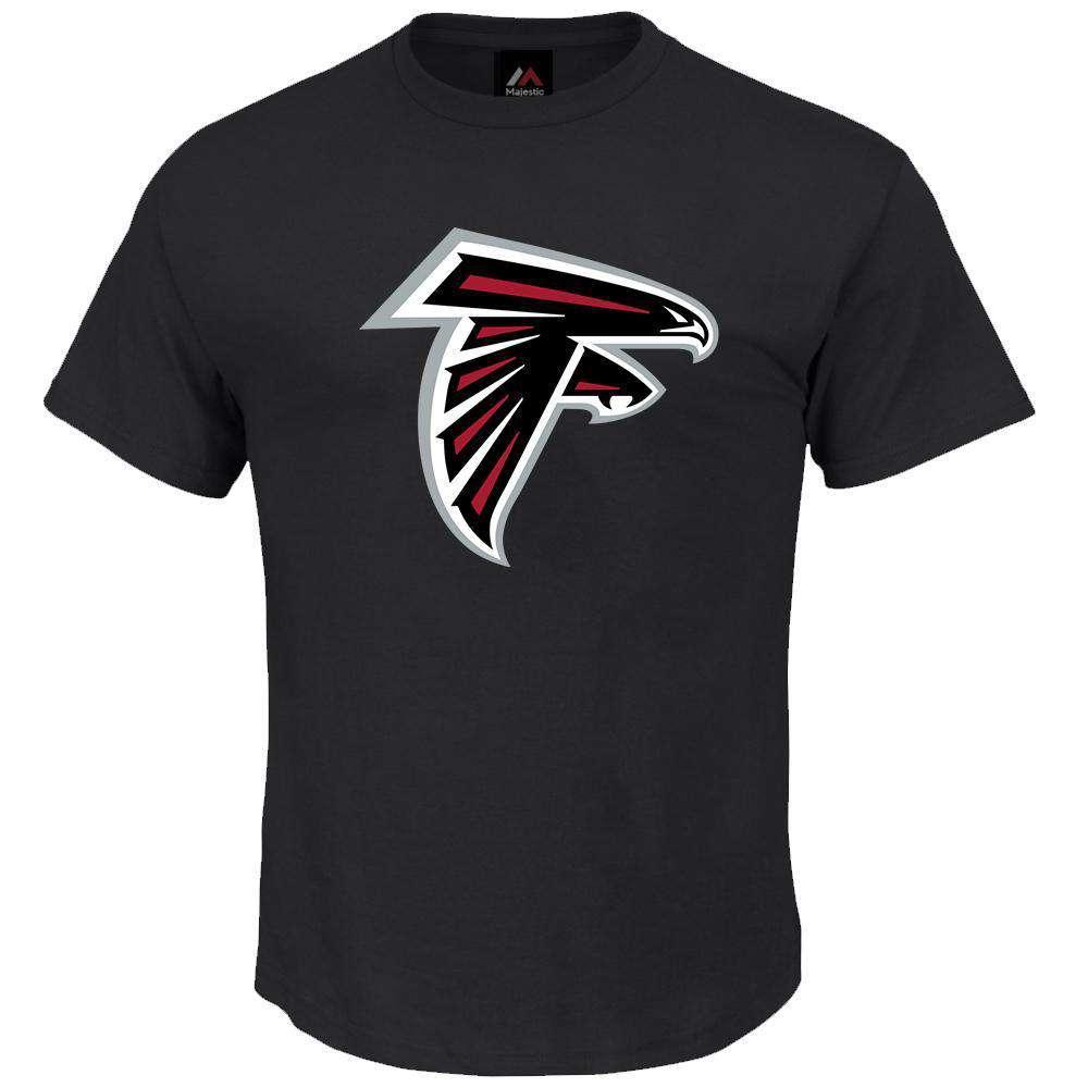 Majestic Athletic T-Shirts Atlanta Falcons Majestic NFL Team Prism Logo T-Shirt - Black