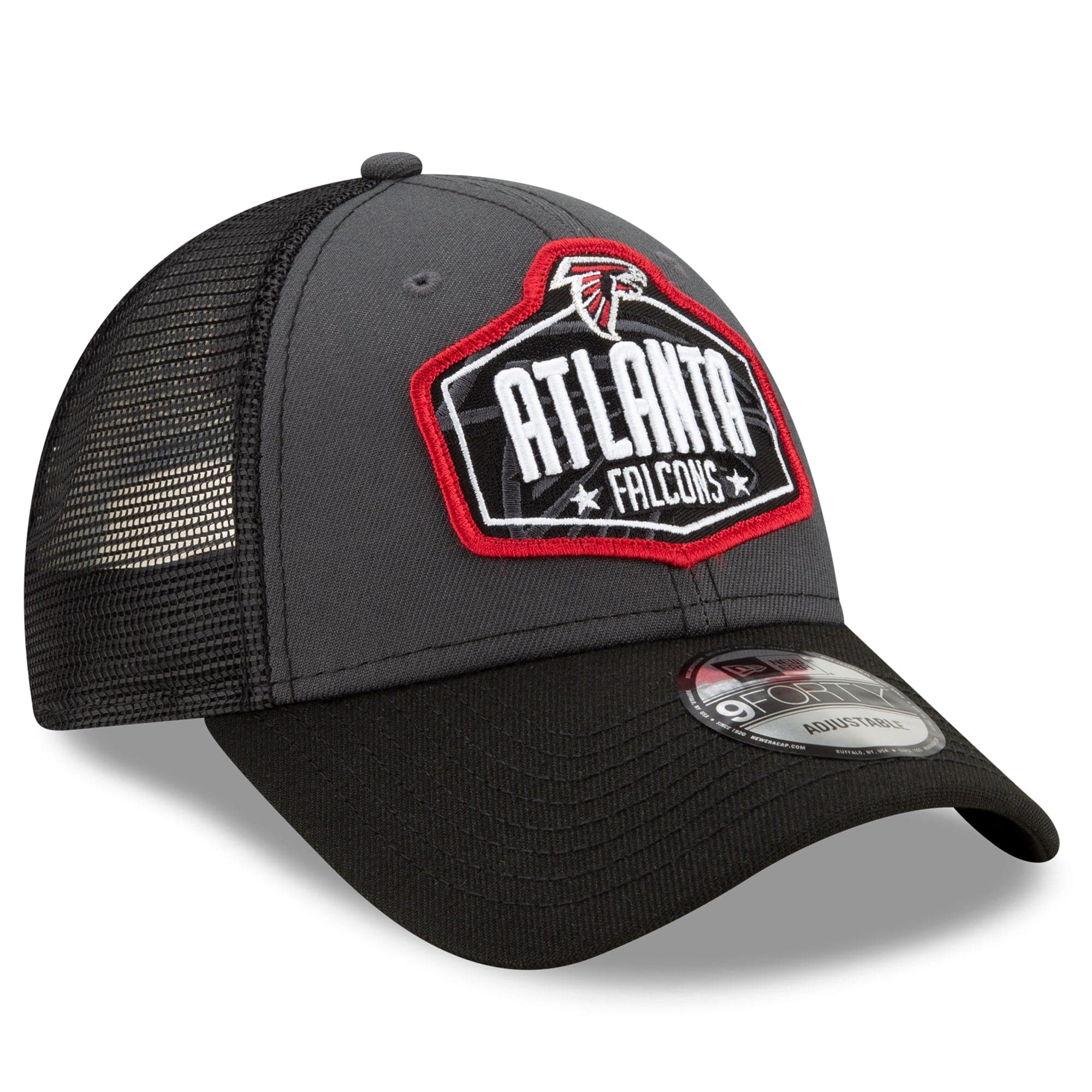 New Era Caps Atlanta Falcons New Era 2021 NFL Draft 9FORTY Snapback Curve Hat - Graphite