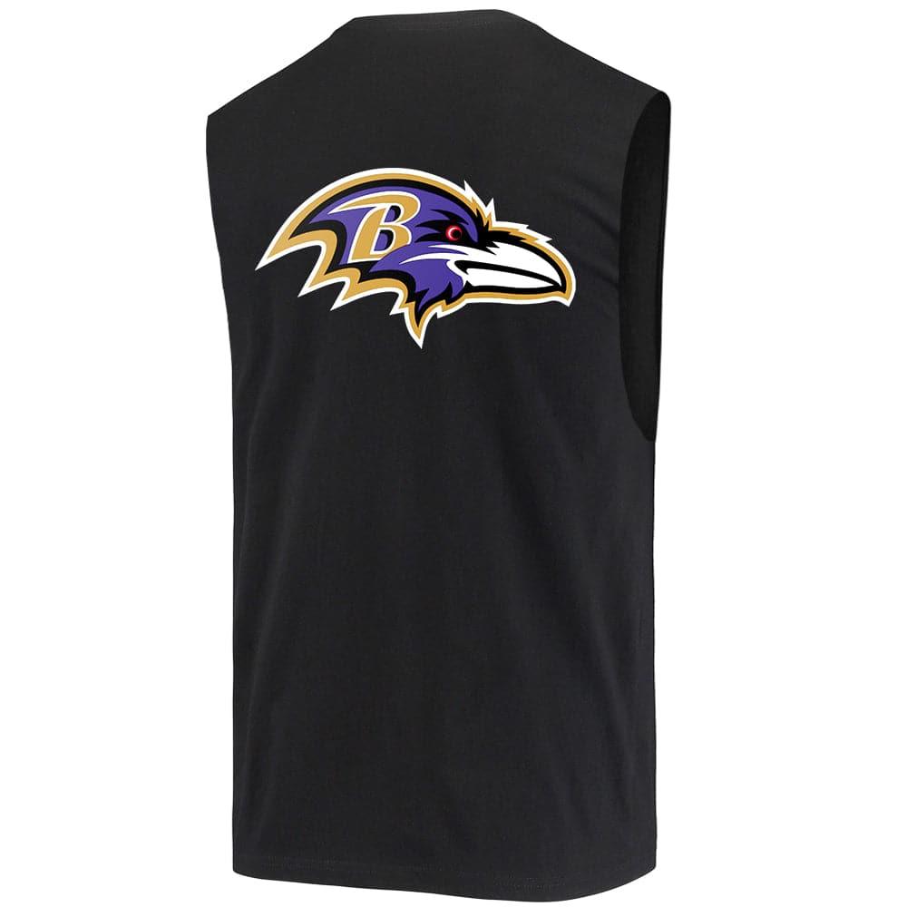 Mitchell And Ness T-Shirts Baltimore Ravens Mitchell & Ness NFL Retro Repeat Muscle T-Shirt - Black