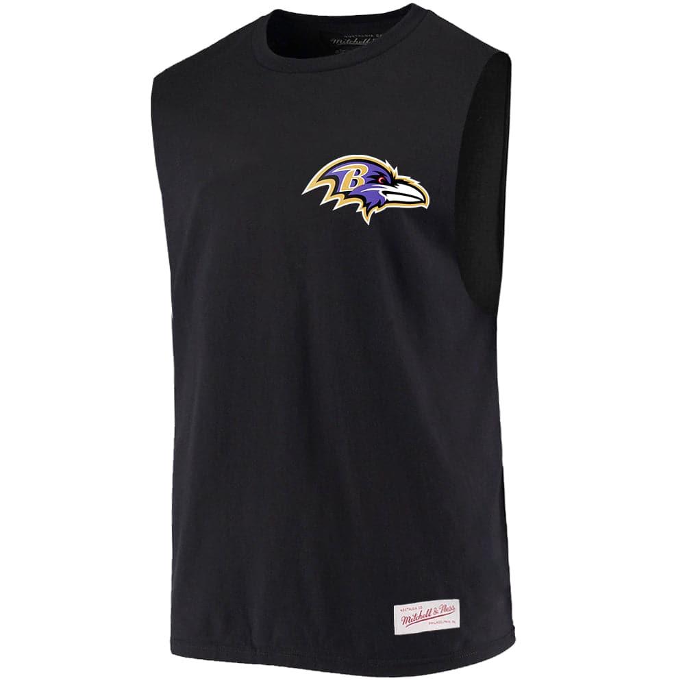 Mitchell And Ness T-Shirts Baltimore Ravens Mitchell & Ness NFL Retro Repeat Muscle T-Shirt - Black