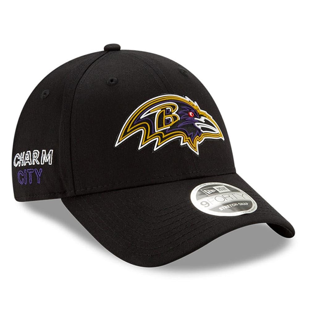 New Era Caps Baltimore Ravens New Era NFL 2020 Draft 9FORTY Stretch Snapback Curve Hat - Black