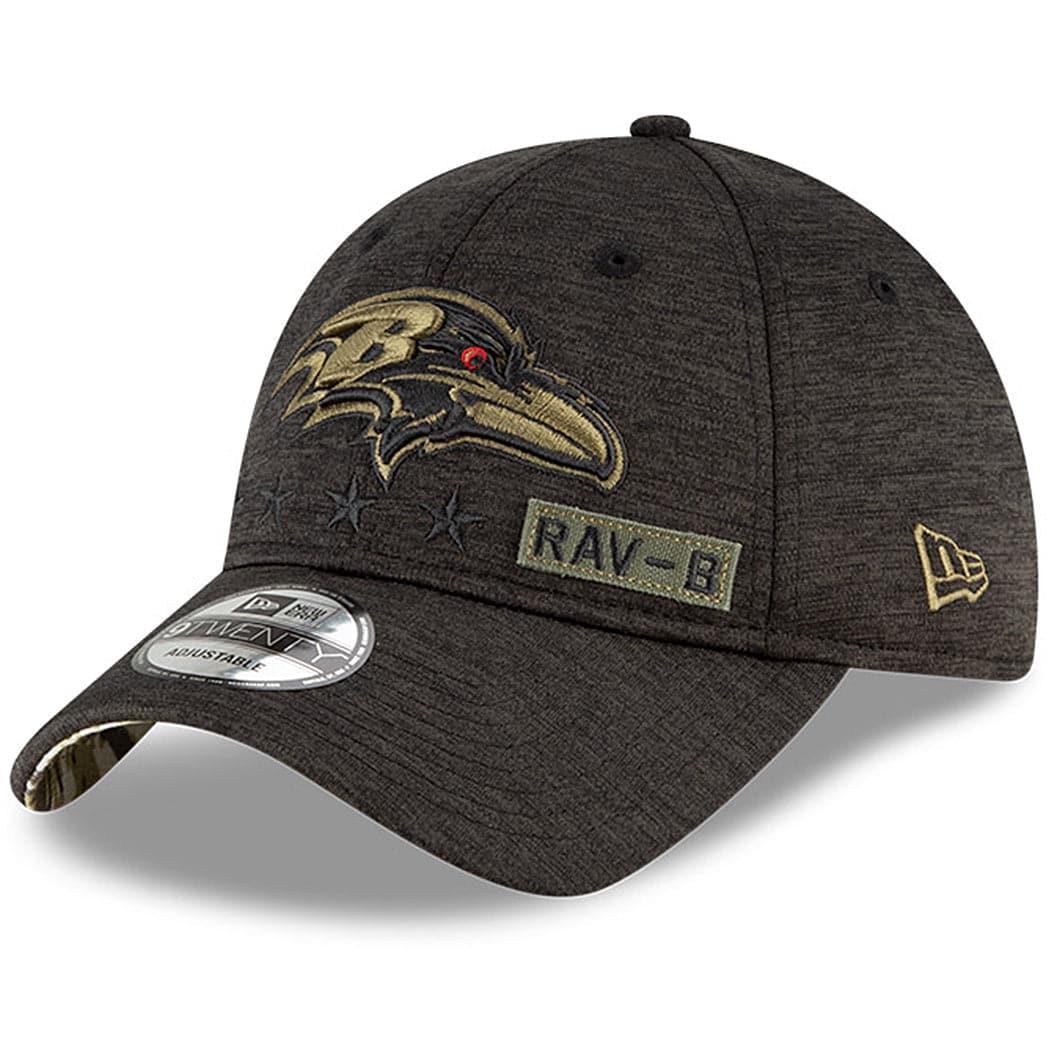 New Era Caps Baltimore Ravens New Era NFL 2020 Salute To Service 9TWENTY Curve Hat - Black