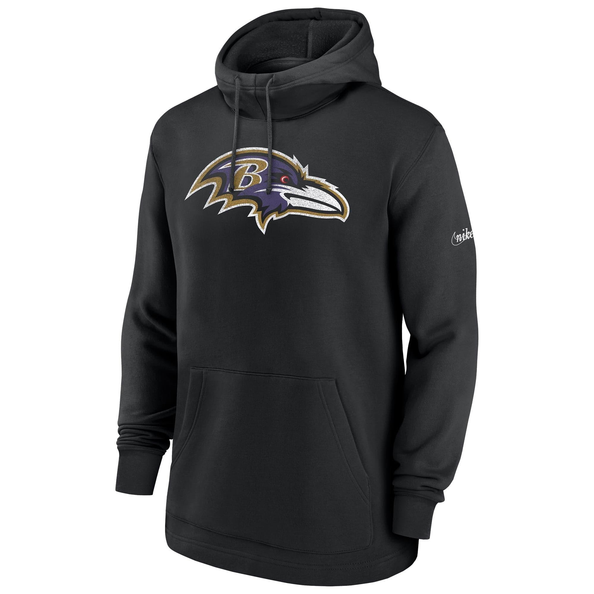 Nike Jumpers Baltimore Ravens Nike NFL Historic Fleece Hoodie Jumper - Black