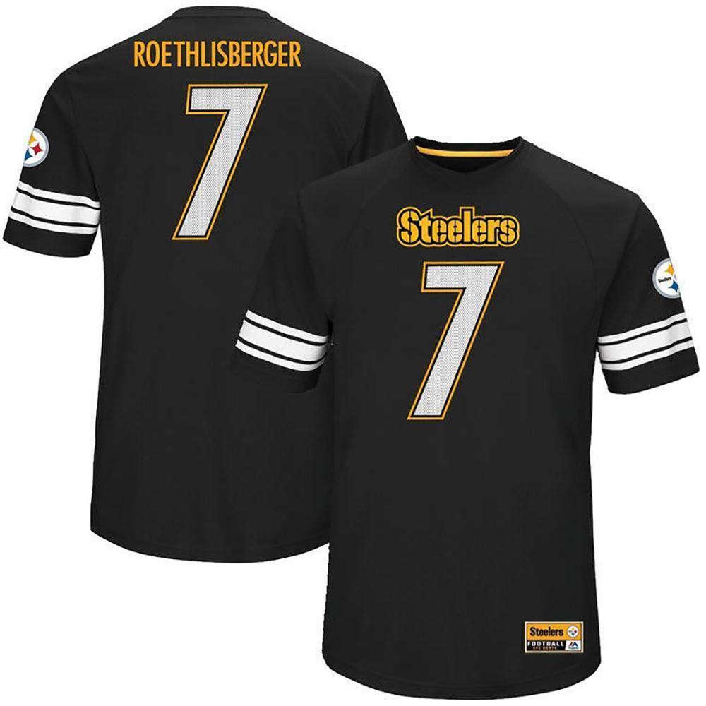 Majestic Athletic Jerseys Ben Roethlisberger Pittsburgh Steelers Majestic NFL Hashmark Jersey - Black
