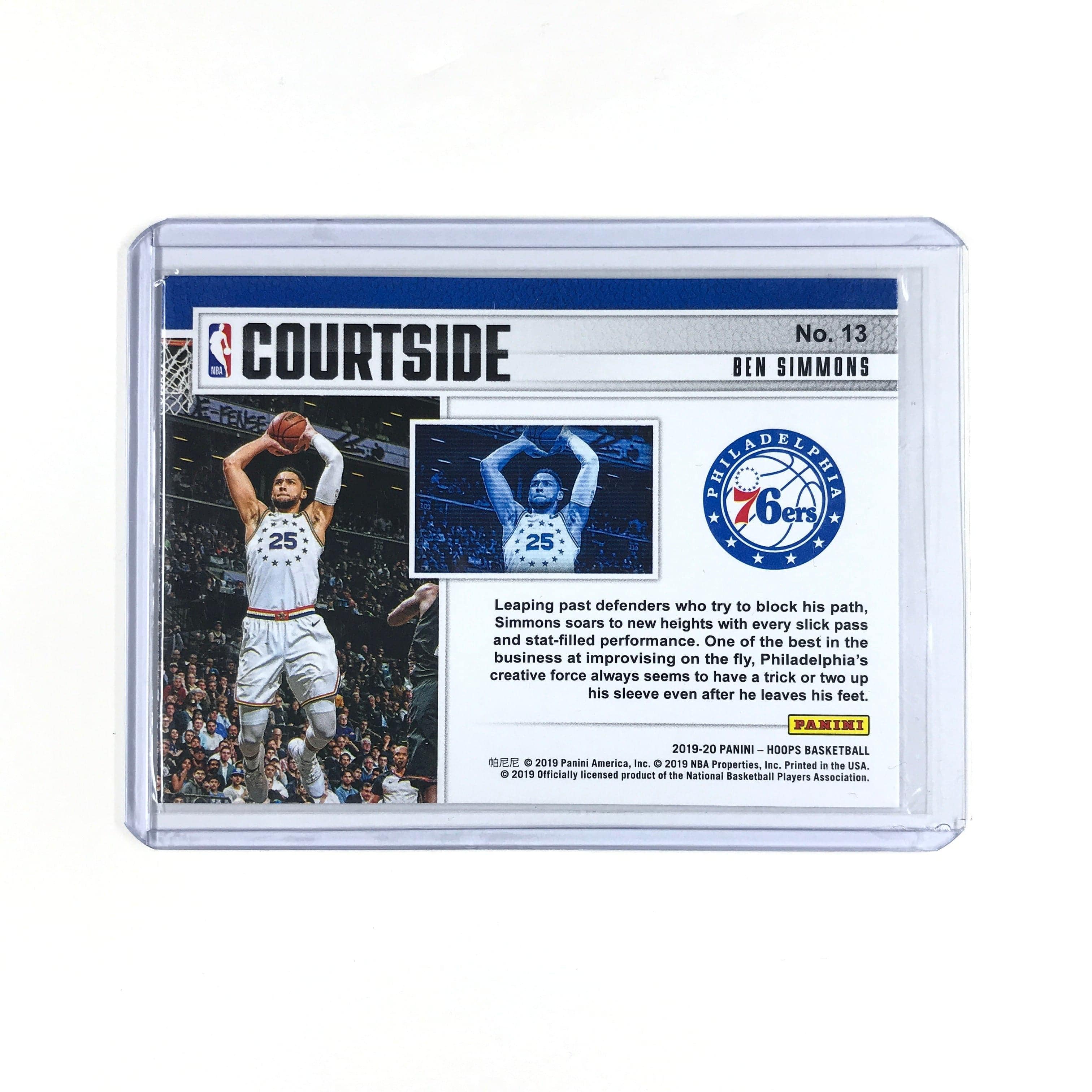 Panini Cards Ben Simmons Philadelphia 76ers 2019-20 Panini Hoops NBA Courtside Insert Card