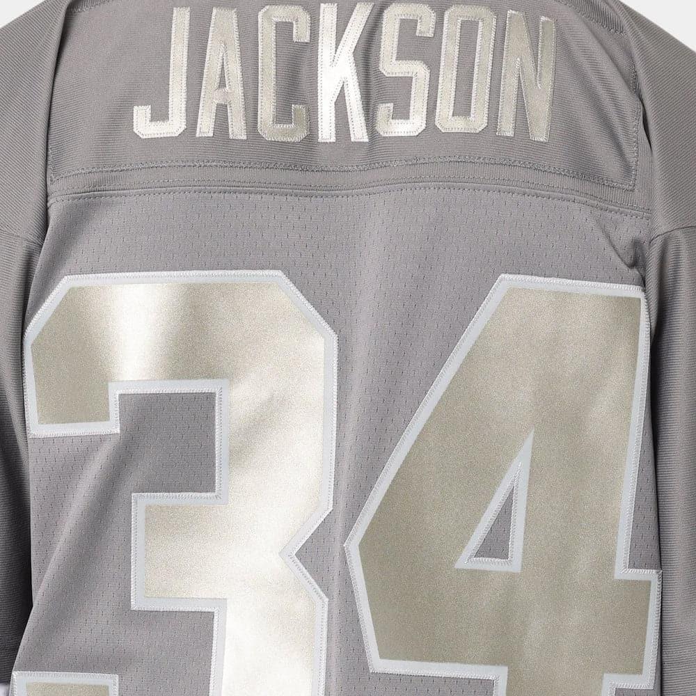 Mitchell And Ness Jerseys Bo Jackson Las Vegas Raiders Mitchell & Ness NFL Metal Works Legacy Jersey - Gunmetal