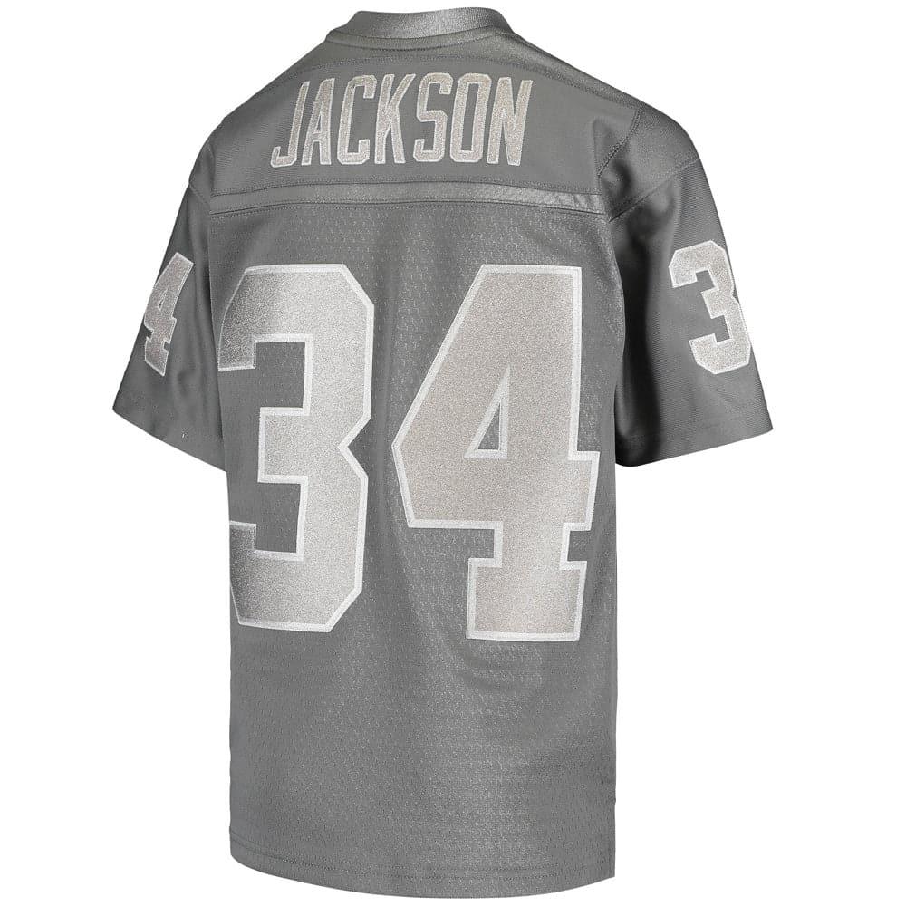 Mitchell And Ness Jerseys Bo Jackson Las Vegas Raiders Mitchell & Ness NFL Metal Works Legacy Jersey - Gunmetal