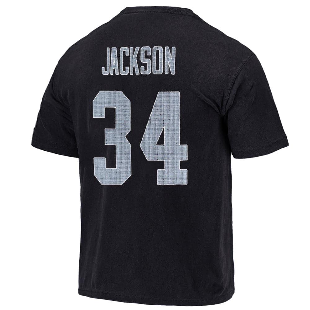 Mitchell And Ness T-Shirts Bo Jackson Las Vegas Raiders Mitchell & Ness NFL Oversized Player Vintage T-Shirt - Black