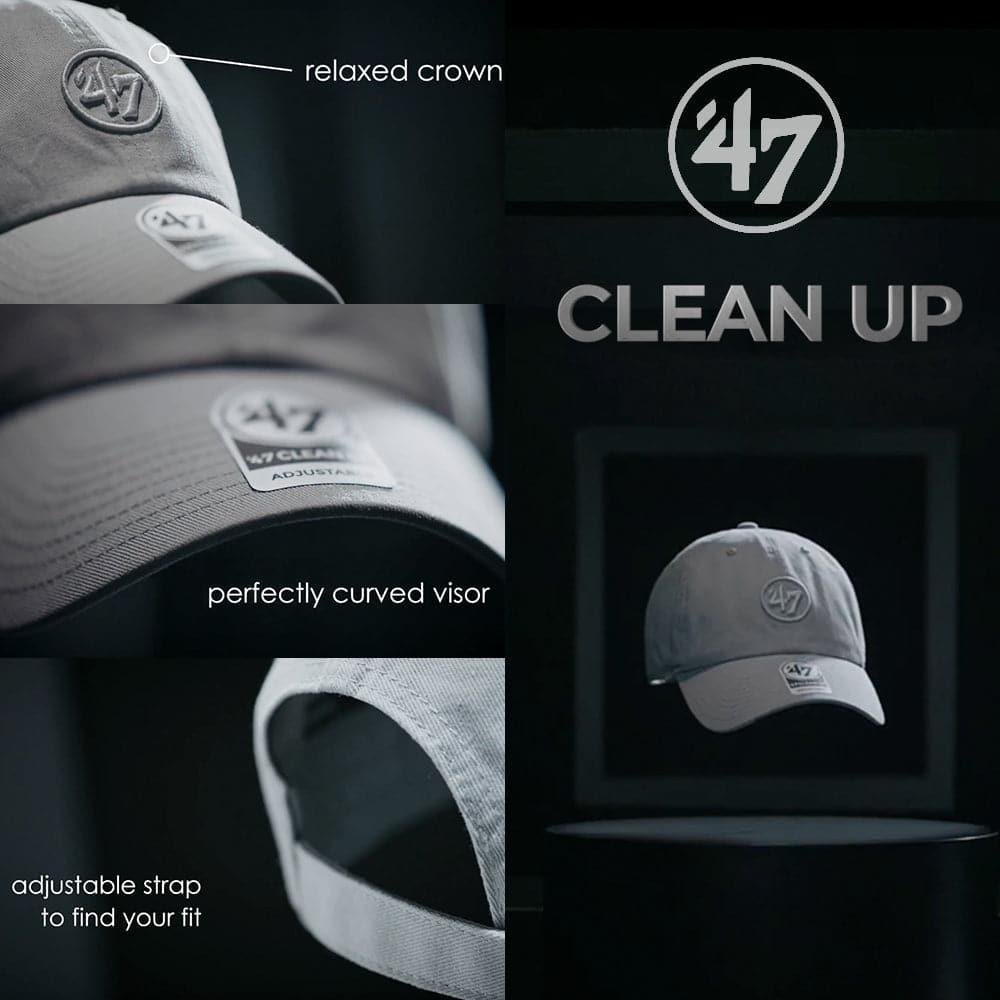 47 Brand Caps Boston Bruins '47 NHL Team Clean Up Strapback Hat - Black