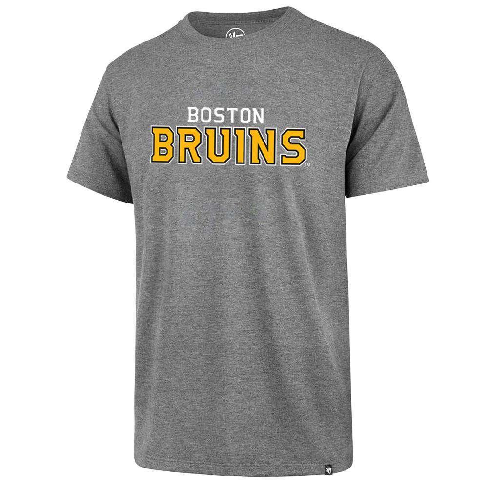 47 Brand T-Shirts Boston Bruins '47 NHL Wordmark Splitter T-Shirt - Grey