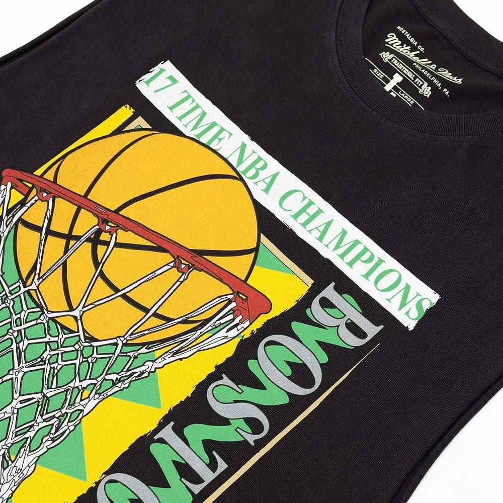 Mitchell And Ness T-Shirts Boston Celtics Mitchell & Ness NBA Champs Vibe Vintage Muscle T-Shirt - Faded Black