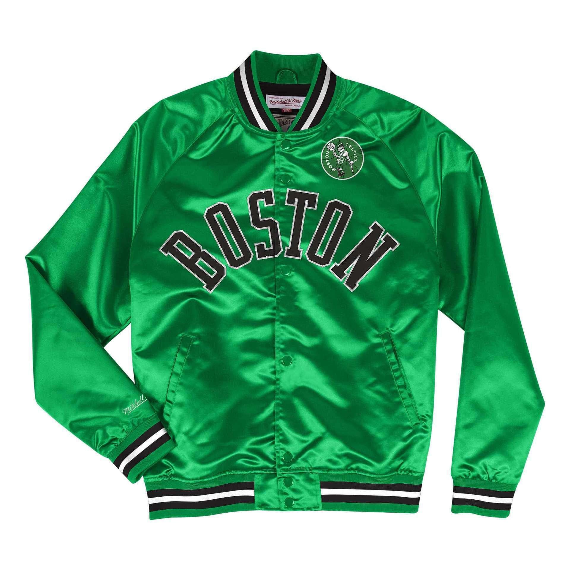 Mitchell And Ness Jackets Boston Celtics Mitchell & Ness NBA Lightweight Satin Jacket - Green