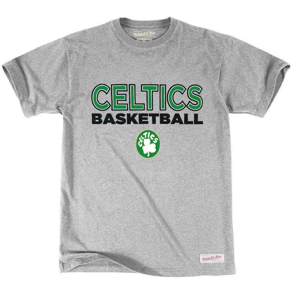 Mitchell And Ness T-Shirts Boston Celtics Mitchell & Ness NBA Pure Shooter T-Shirt - Grey