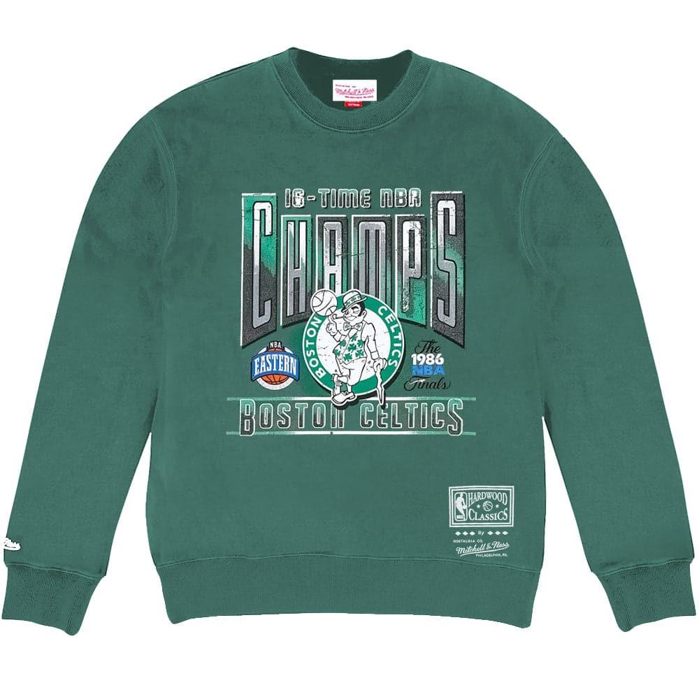 Mitchell And Ness Jumpers Boston Celtics Mitchell & Ness NBA Winner Takes All Vintage Crew Jumper - Green