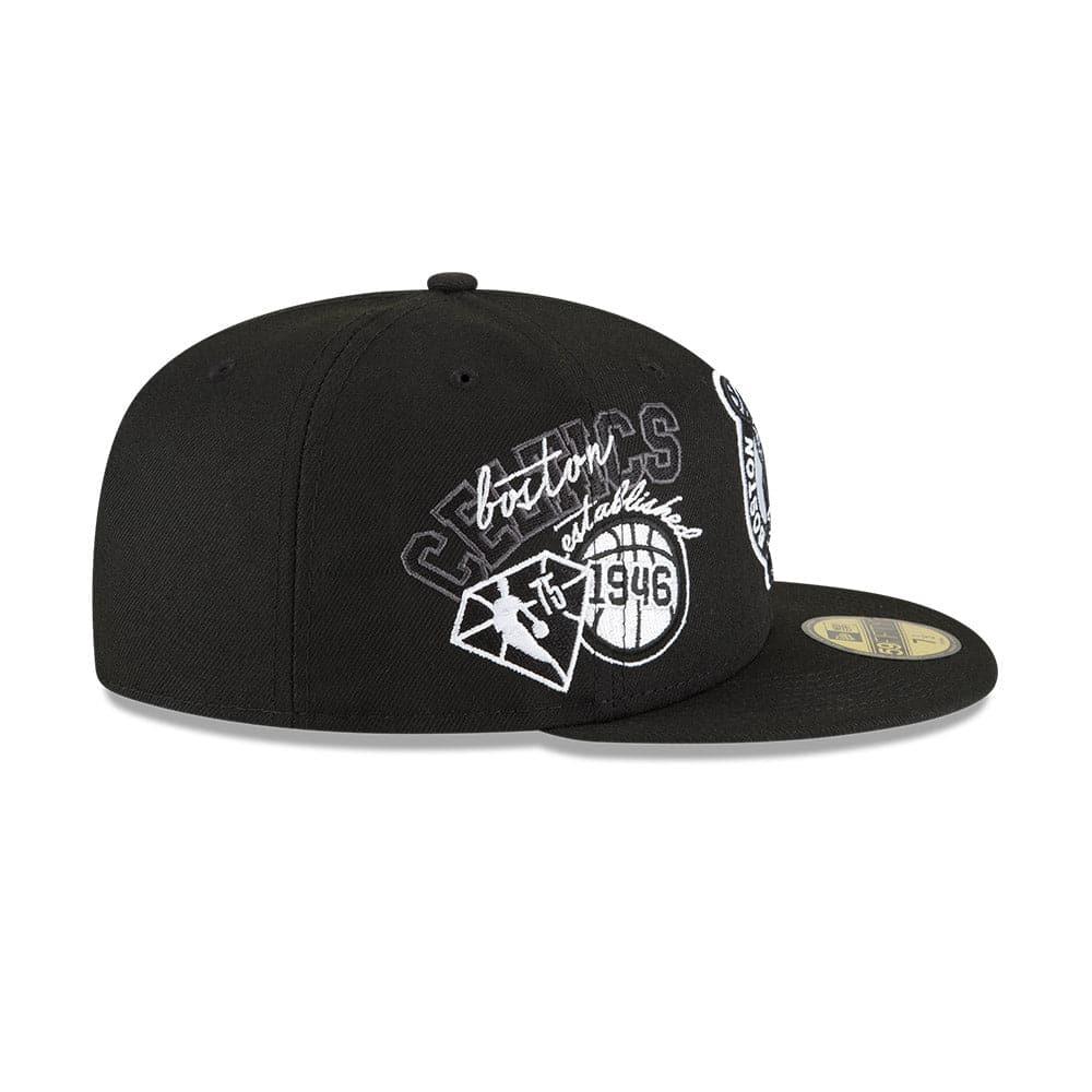 New Era Caps Boston Celtics New Era NBA 21-22 Back Half Monochrome 59FIFTY Fitted Hat - Black