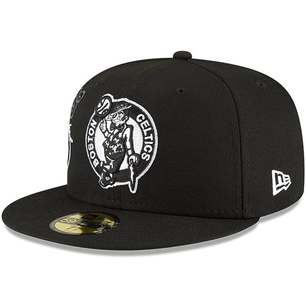 New Era Caps Boston Celtics New Era NBA 21-22 Back Half Monochrome 59FIFTY Fitted Hat - Black