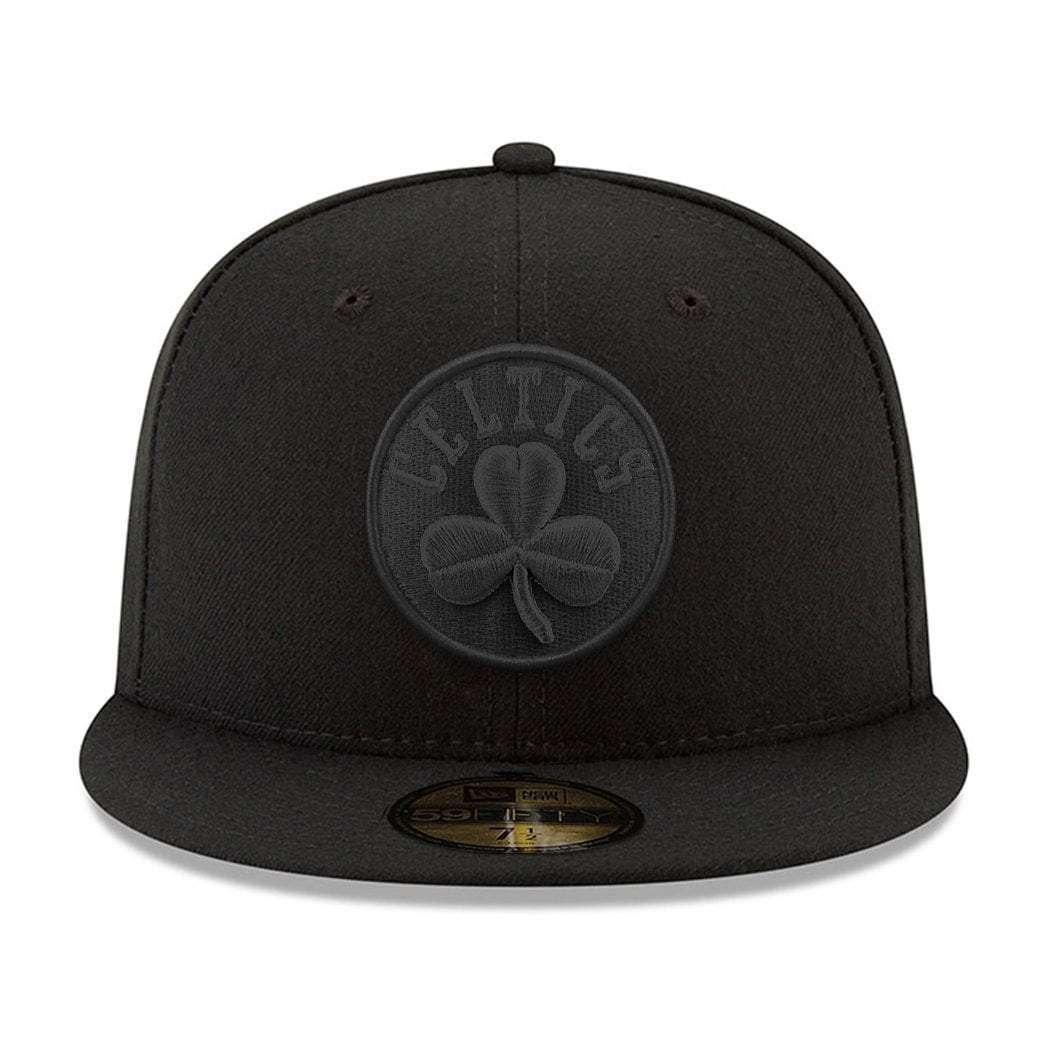 New Era Caps Boston Celtics New Era NBA Black On Black Team Logo 59FIFTY Fitted Hat