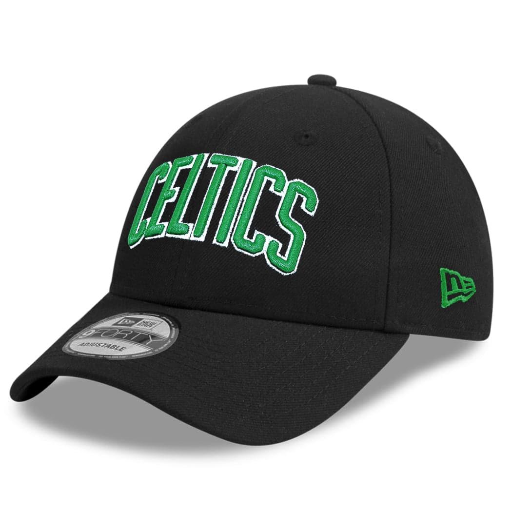 New Era Caps Boston Celtics New Era NBA Wordmark 9FORTY Curve Snapback Hat - Black