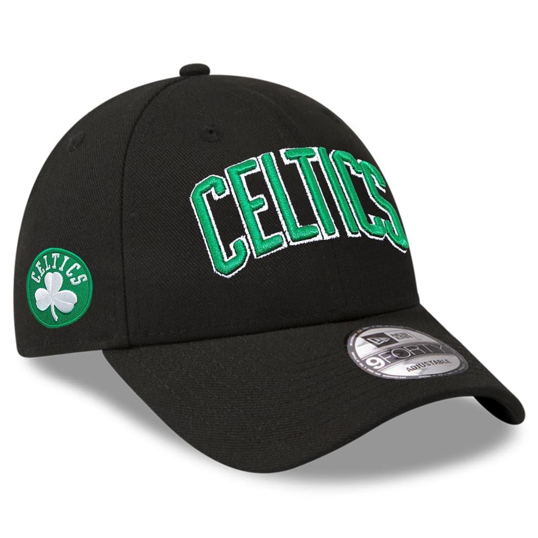 New Era Caps Boston Celtics New Era NBA Wordmark 9FORTY Curve Snapback Hat - Black
