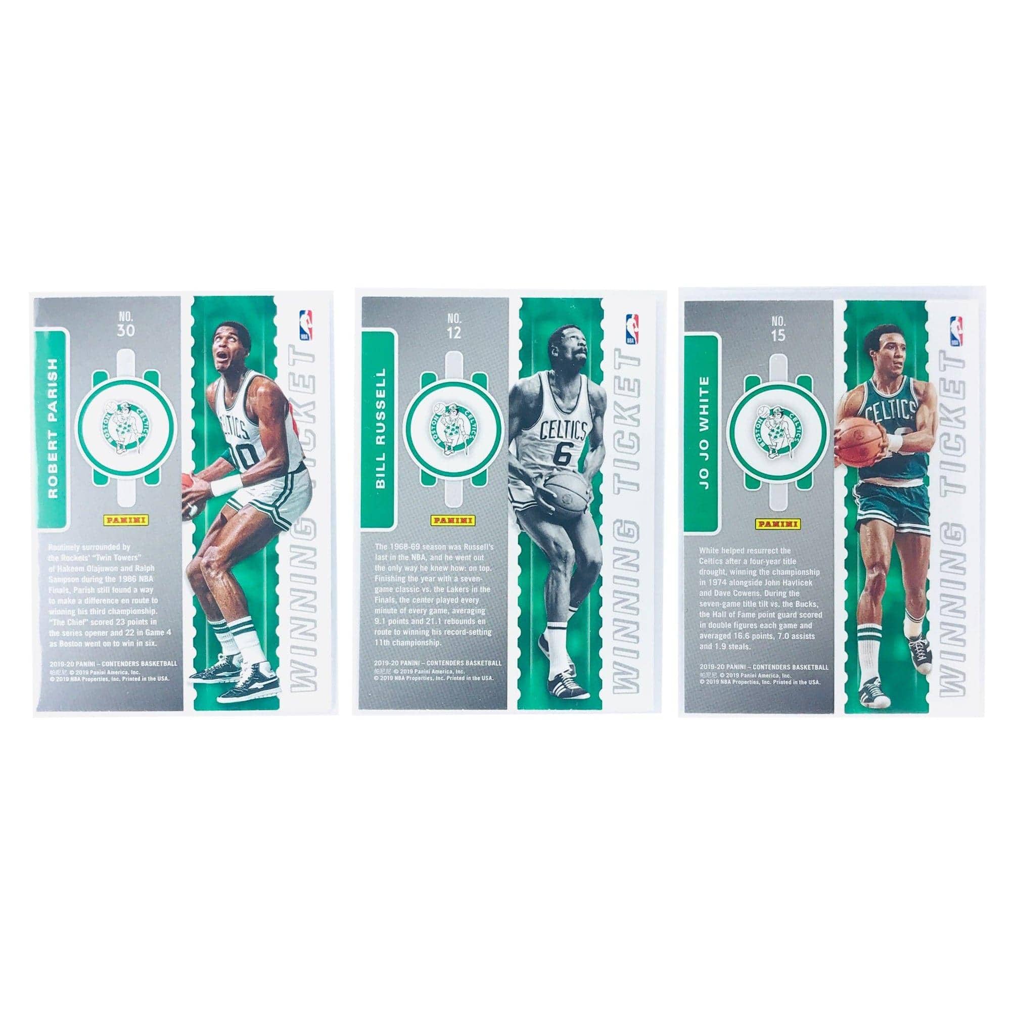 Panini Cards Boston Celtics Panini NBA 3 Winning Ticket Card Set