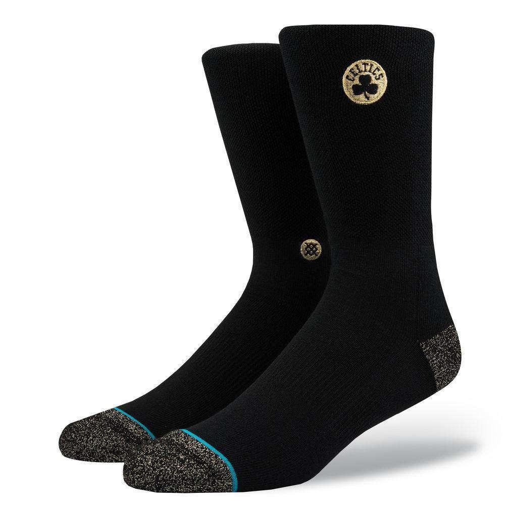Stance Socks Boston Celtics Stance NBA Gold Trophy Crew Socks - Black
