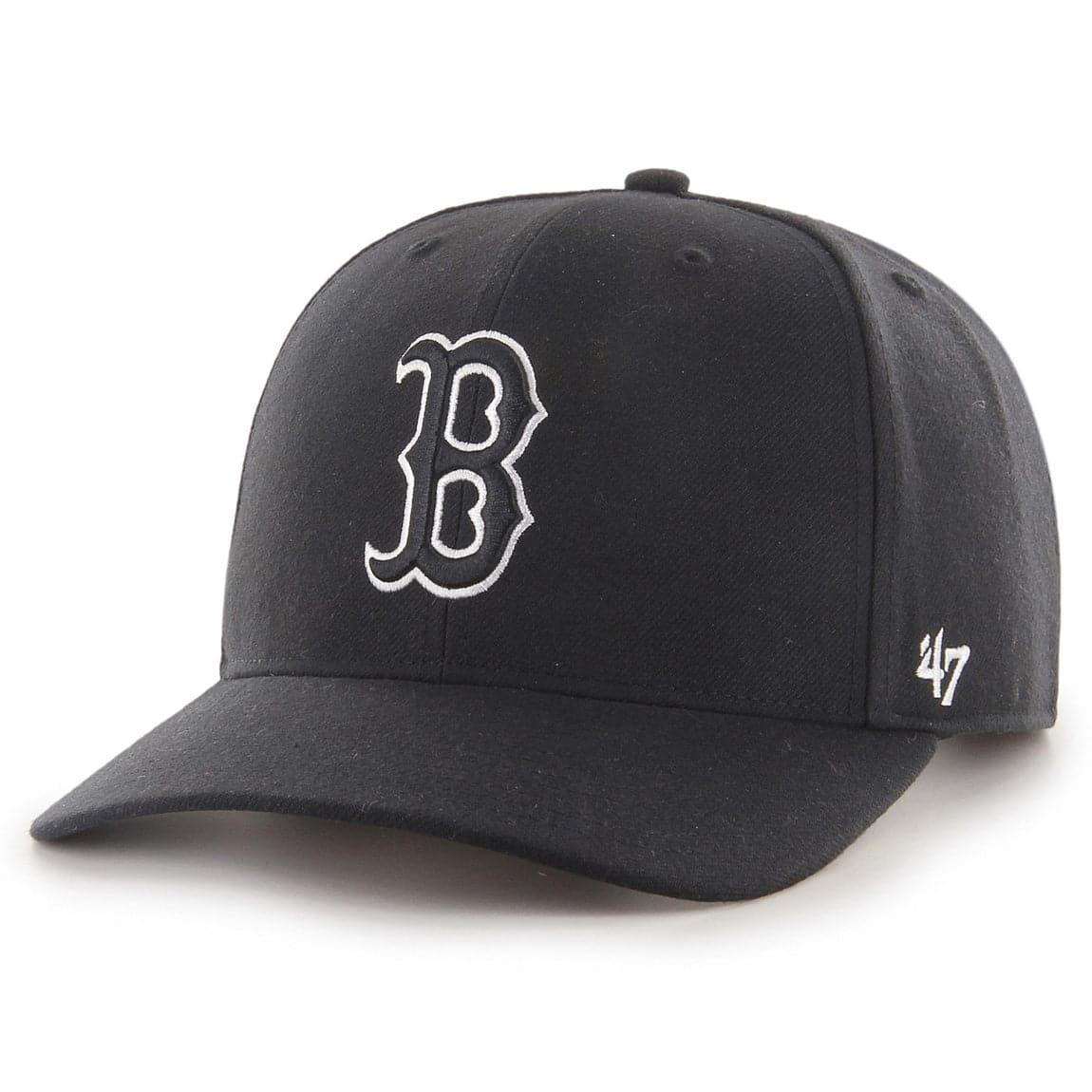 47 Brand Caps Boston Red Sox '47 MLB Black & White MVP DP Pre-Curved Snapback Hat