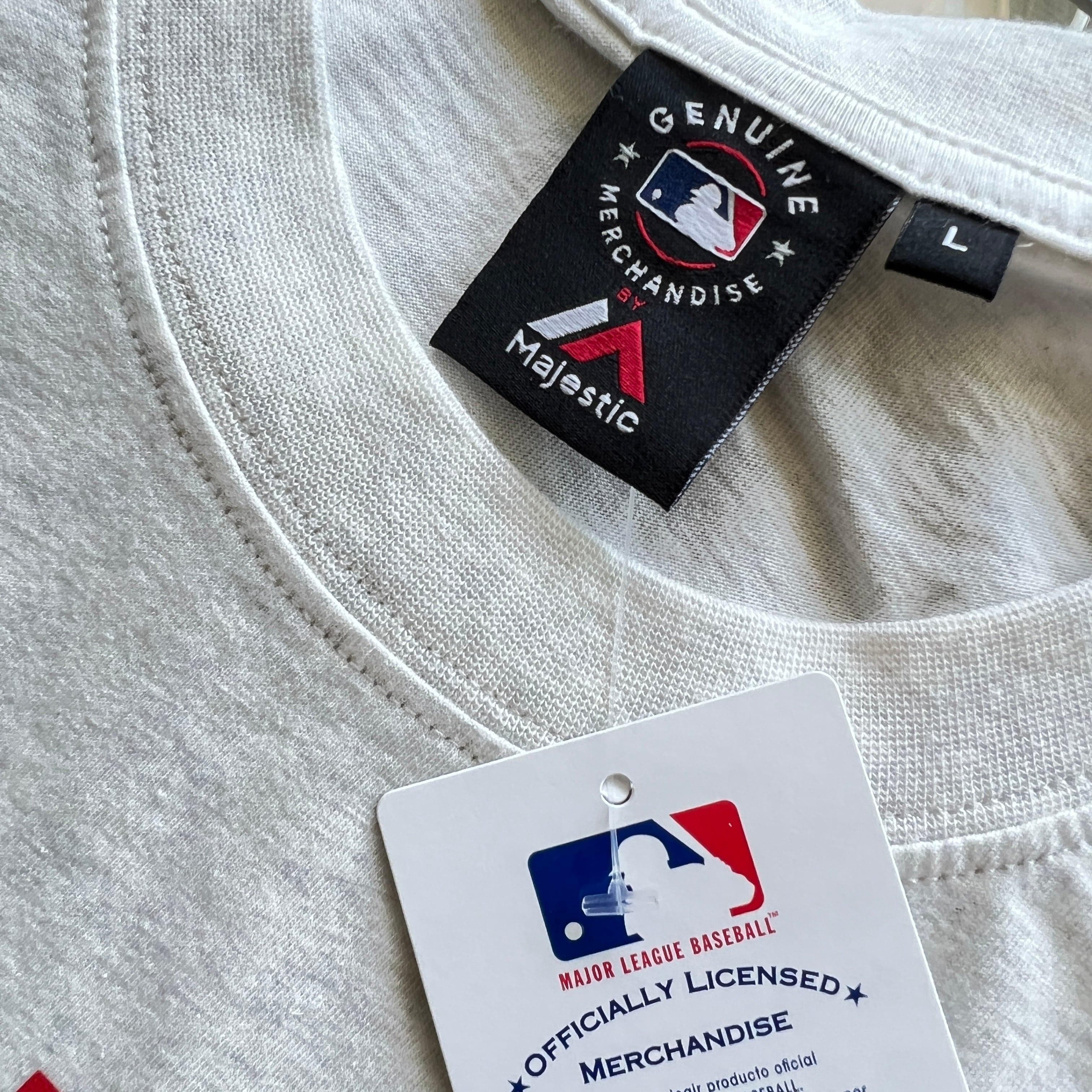Majestic Athletic T-Shirts Boston Red Sox Majestic MLB 1916 World Series Vintage T-Shirt - White Marle