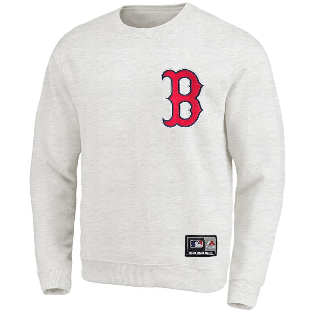Majestic Athletic Jumpers Boston Red Sox Majestic MLB Applique Logo Crew Jumper - White Marle