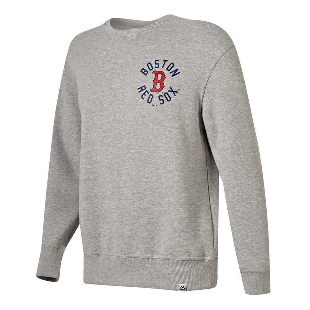 Majestic Athletic Jumpers Boston Red Sox Majestic MLB Fingham Crew Jumper - Grey Marle