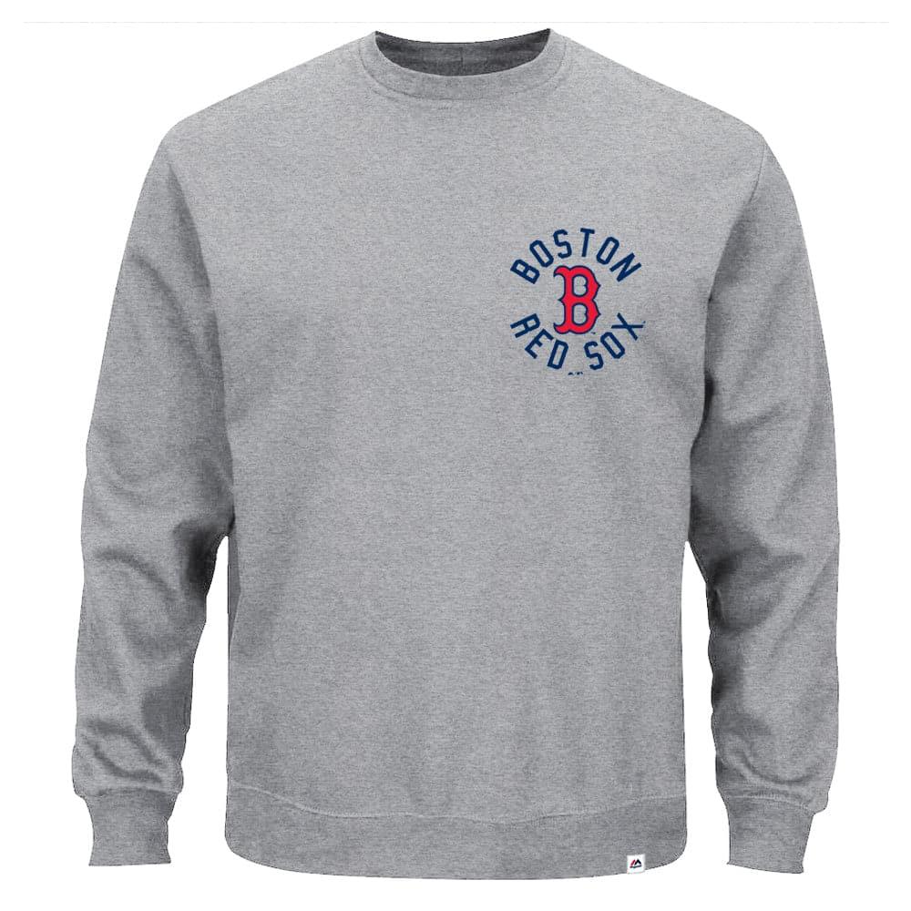 Majestic Athletic Jumpers Boston Red Sox Majestic MLB Fingham Crew Jumper - Grey Marle
