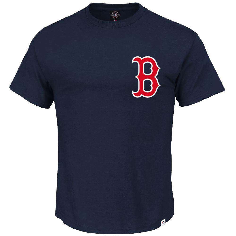 Majestic Athletic T-Shirts Boston Red Sox Majestic MLB Gamily Logo T-Shirt - Navy