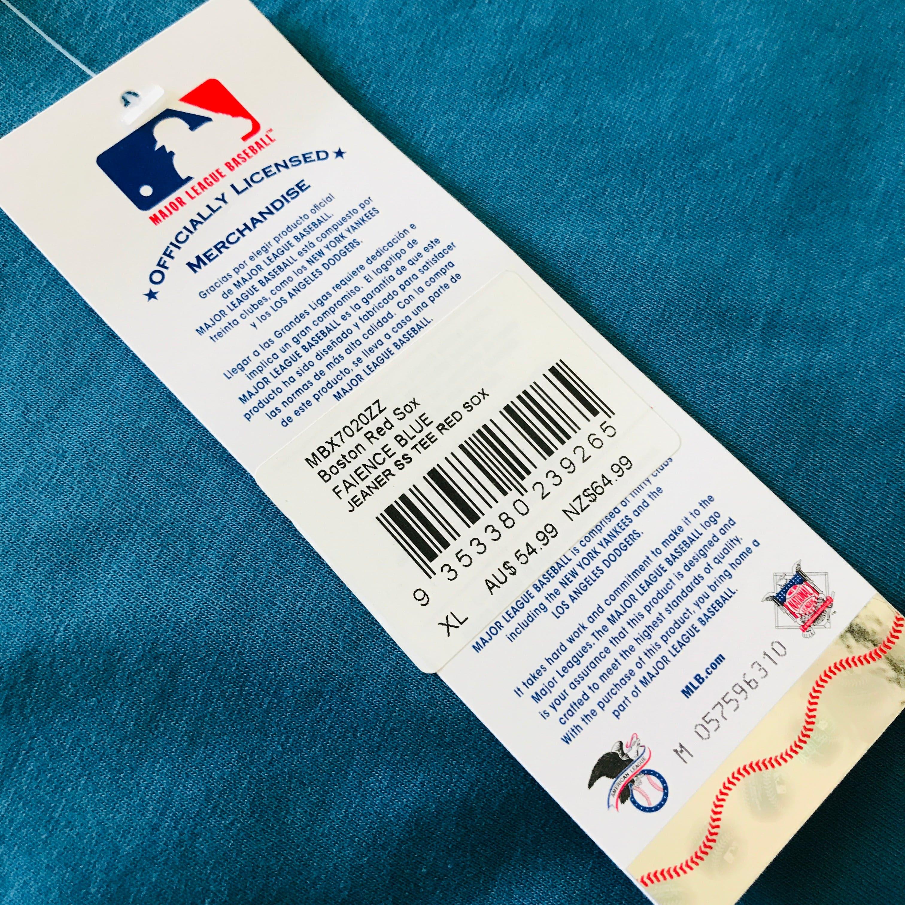 Majestic Athletic T-Shirts Boston Red Sox Majestic MLB Jeaner Logo T-Shirt - Faience Blue