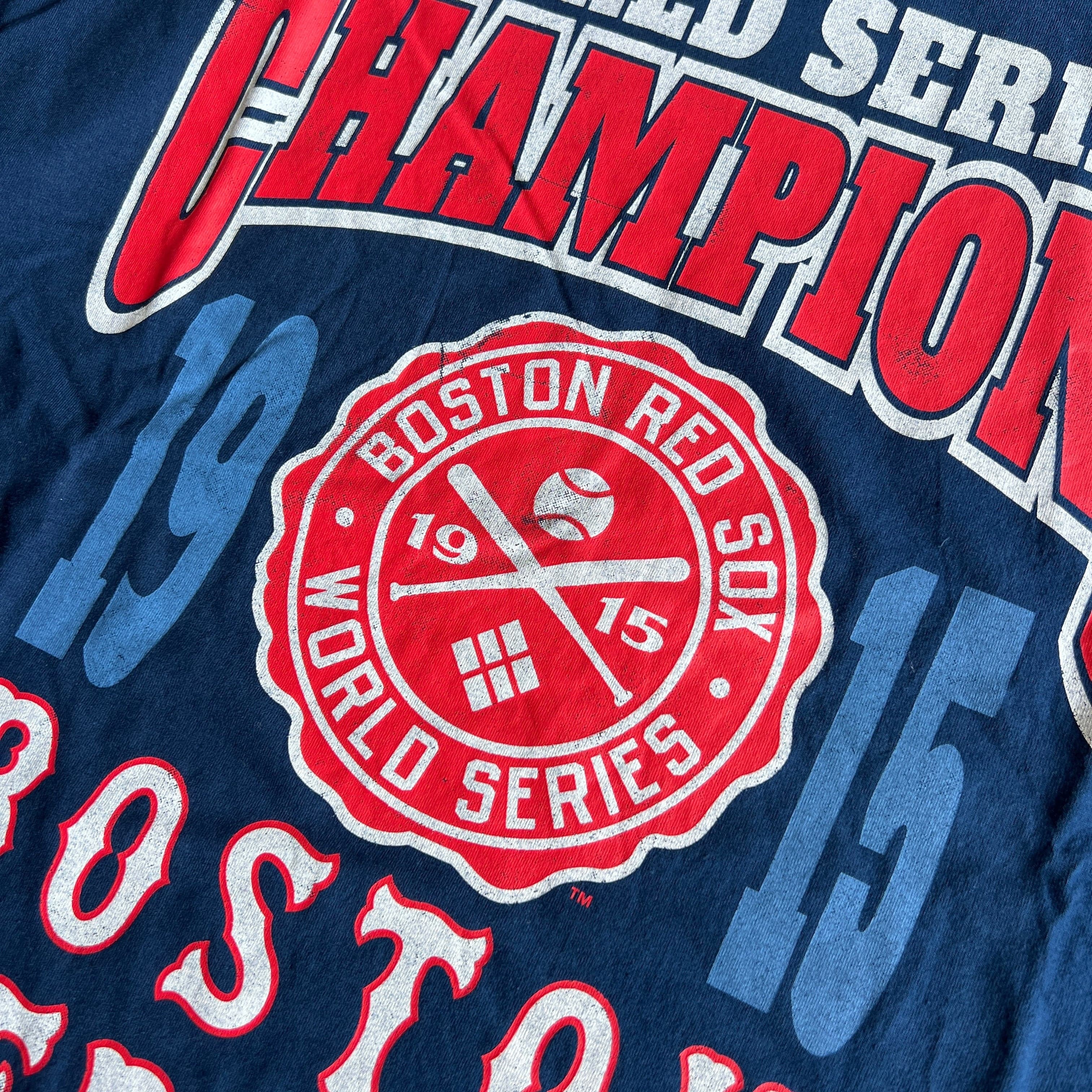 Majestic Athletic T-Shirts Boston Red Sox Majestic MLB World Series Long Sleeve Vintage T-Shirt - Navy