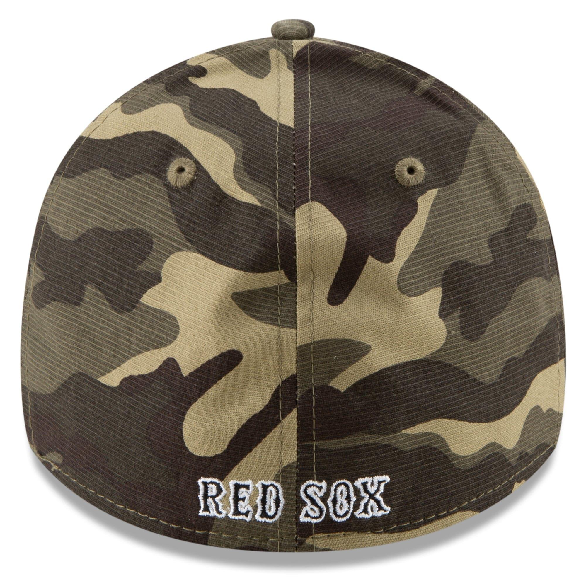 New Era Caps Boston Red Sox New Era MLB 2021 Armed Forces 39THIRTY Flex Fit Curve Hat - Camo