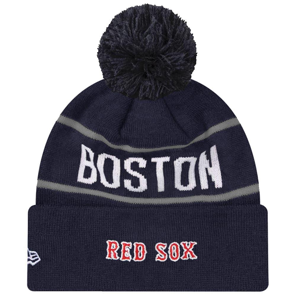 New Era Beanies Boston Red Sox New Era MLB Grey Stripe Knit Beanie - Navy
