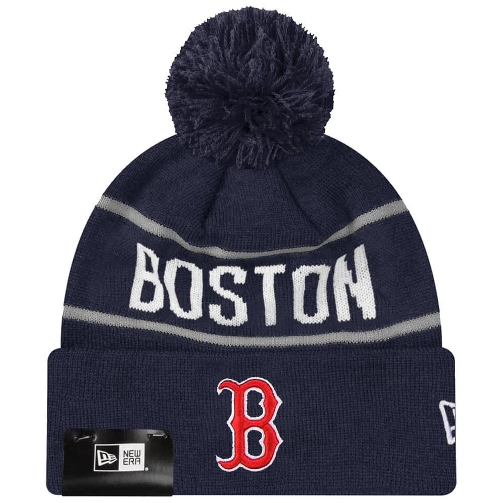 New Era Beanies Boston Red Sox New Era MLB Grey Stripe Knit Beanie - Navy