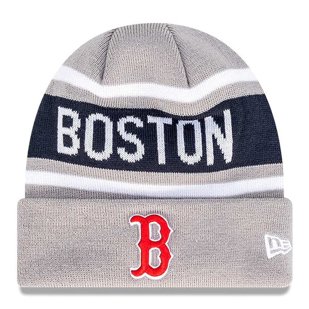 New Era Beanies Boston Red Sox New Era MLB Team Outline Thin Knit Beanie - Grey