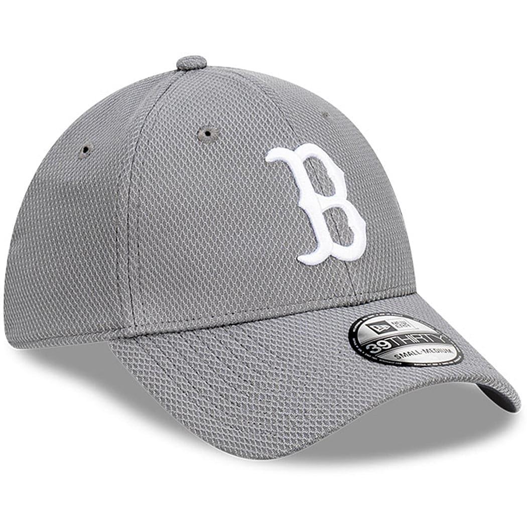 New Era Caps Boston Red Sox New Era MLB Team Storm Diamond Era 39THIRTY Flex Fiit Curve Hat - Grey