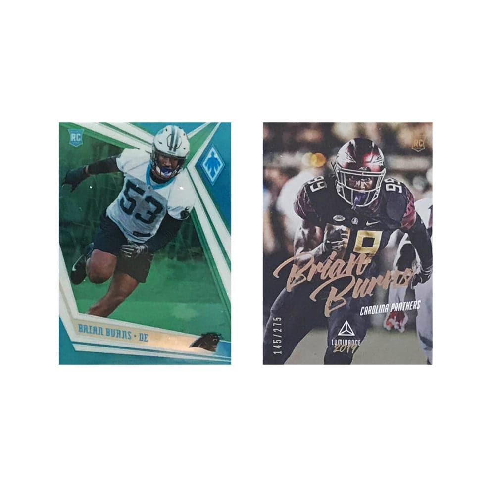 Panini Cards Brian Burns Carolina Panthers Panini NFL 2 Rookie Card Set