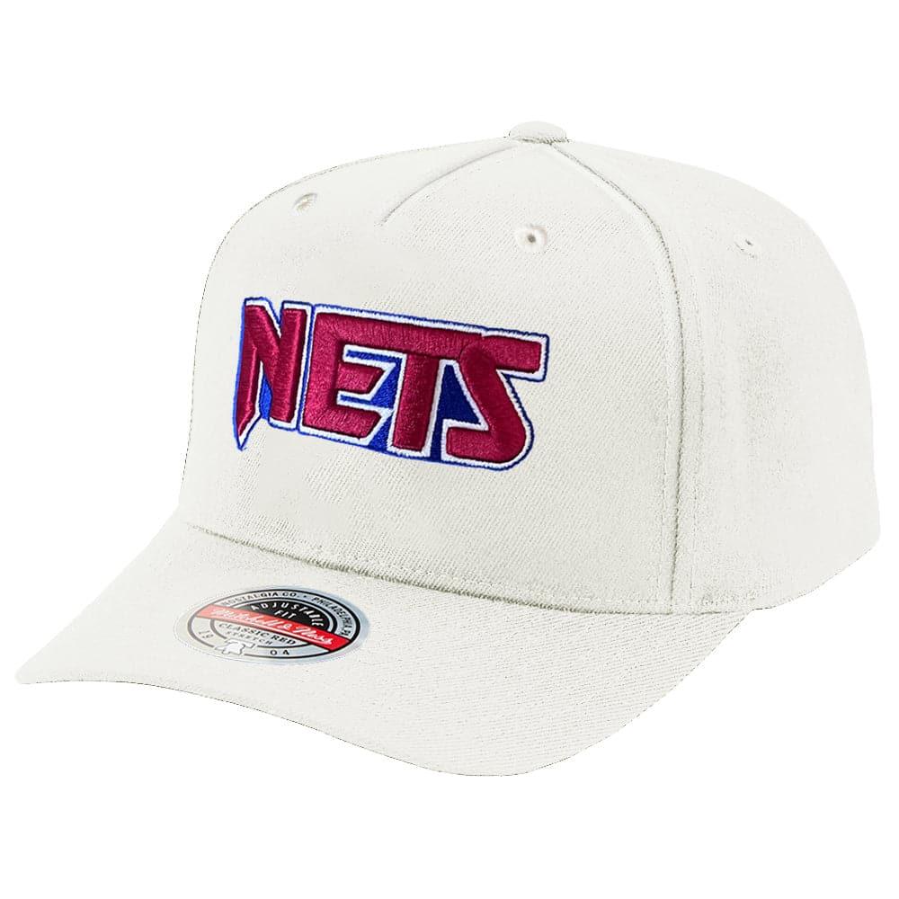 Mitchell And Ness Caps Brooklyn Nets Mitchell & Ness NBA HWC Classic Red Snapback Hat - Vintage White