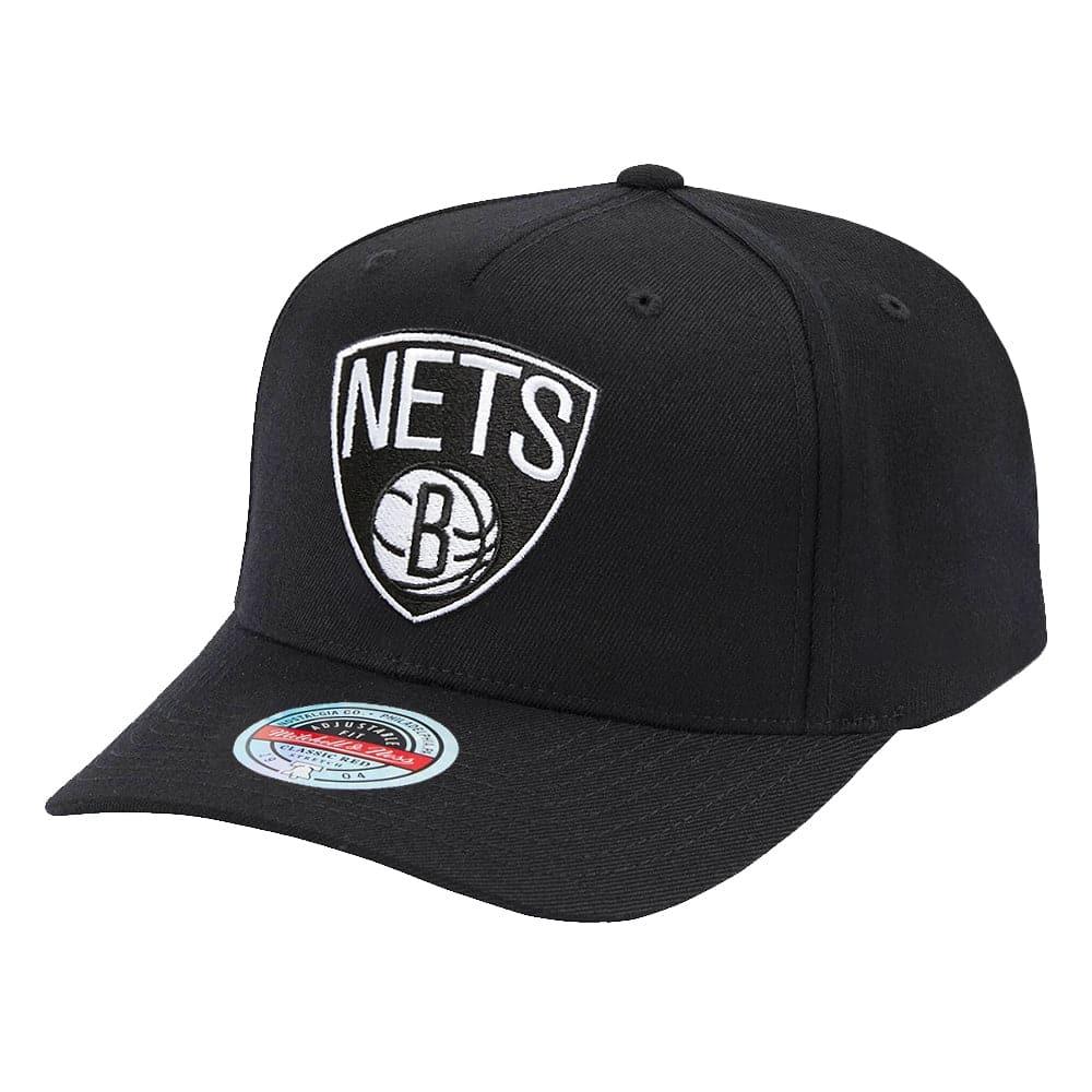 Mitchell And Ness Caps Brooklyn Nets Mitchell & Ness NBA Team Classic Red Snapback Hat - Black