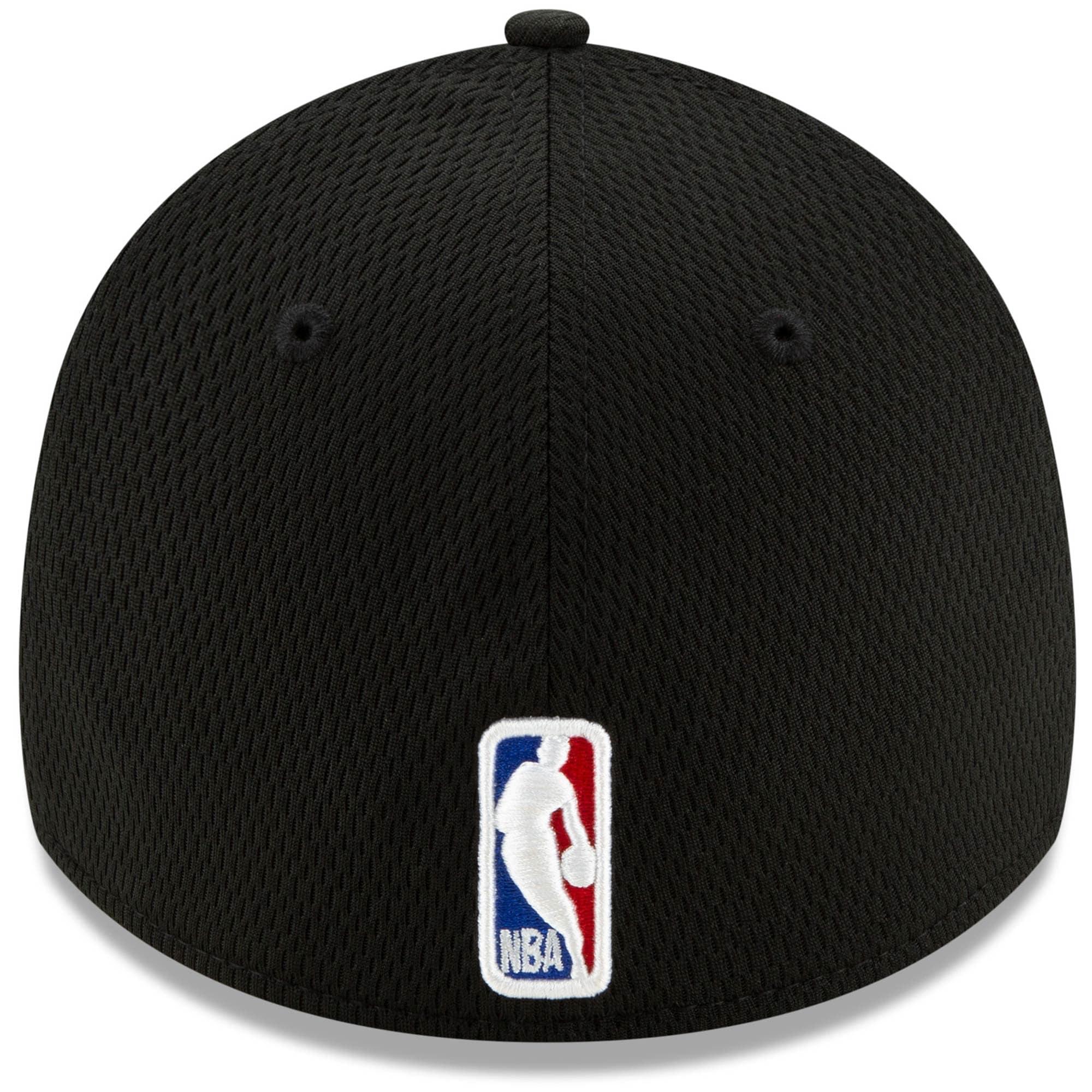 New Era Caps Brooklyn Nets New Era NBA 2020 Back Half 39THIRTY Flex Fit Curve Hat - Black
