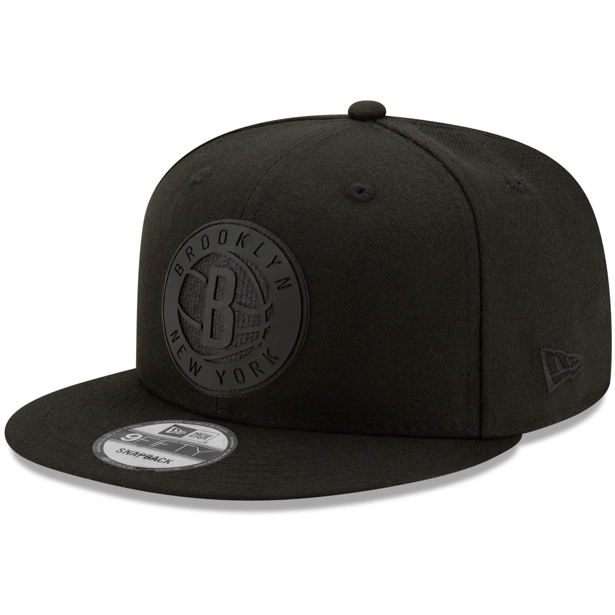 New Era Caps Brooklyn Nets New Era NBA 2020 Black On Black Back Half 9FIFTY Snapback Hat