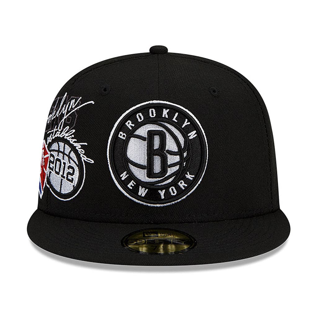 New Era Caps Brooklyn Nets New Era NBA 21-22 Back Half 59FIFTY Fitted Hat - Black