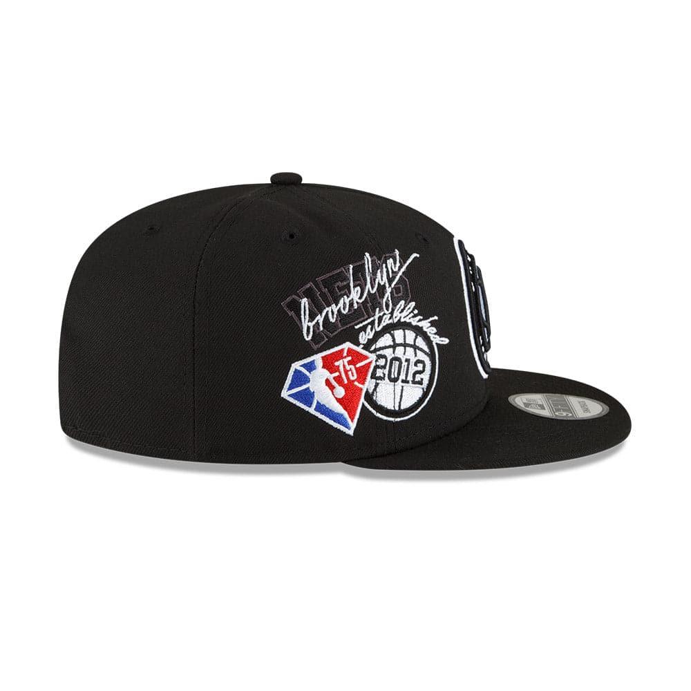New Era Caps Brooklyn Nets New Era NBA 21-22 Back Half 9FIFTY Snapback Hat - Black