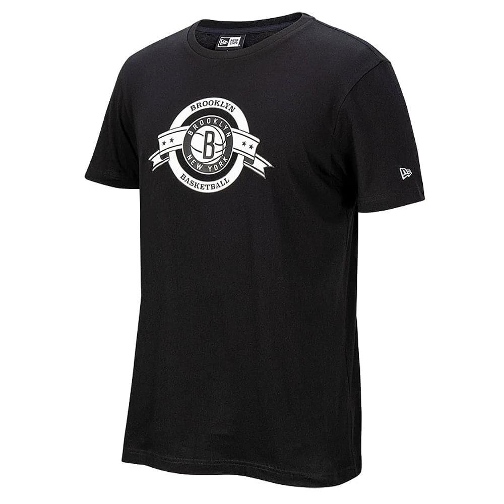 New Era T-Shirts Brooklyn Nets New Era NBA Ribbon Banner T-Shirt - Black