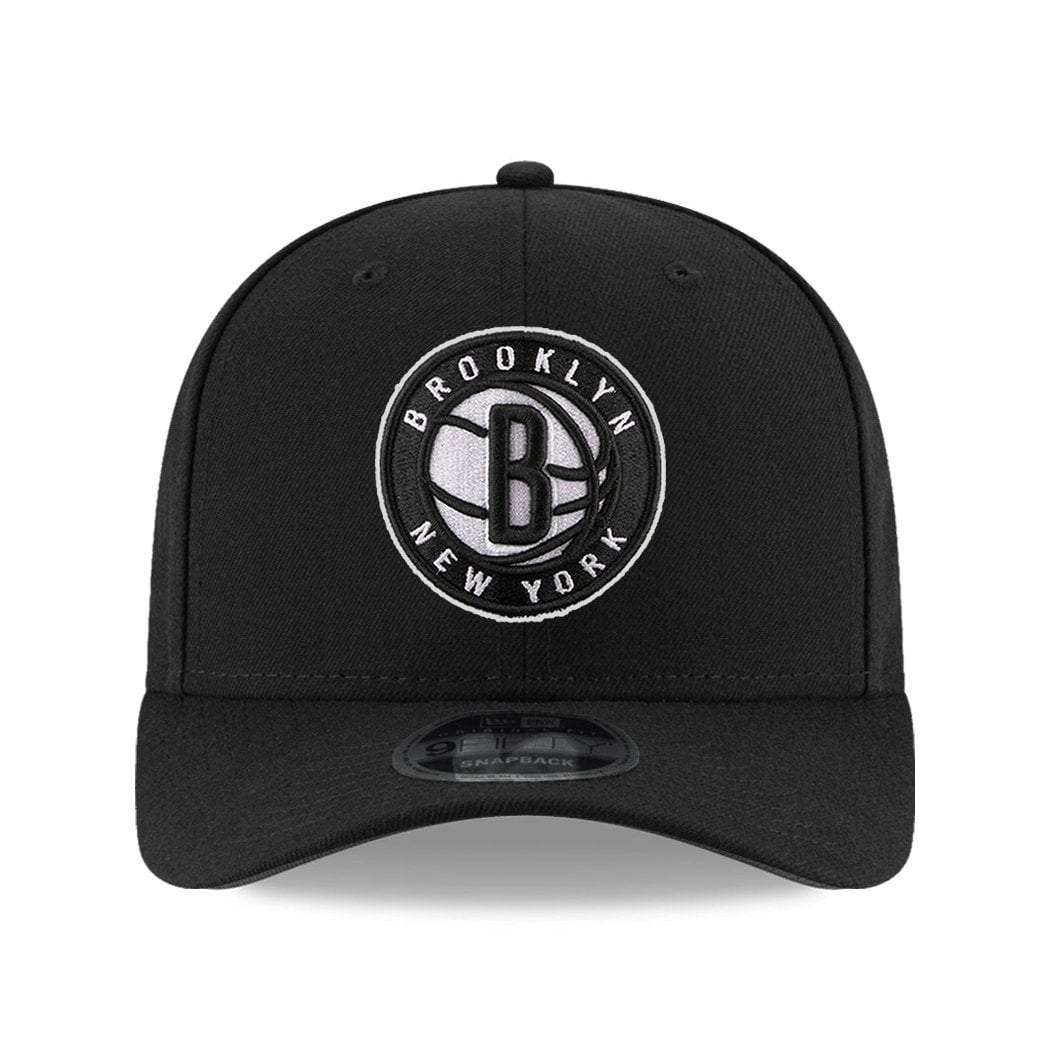 New Era Caps Brooklyn Nets New Era NBA Team Logo OF 9FIFTY Pre-Curved Snapback Hat - Black