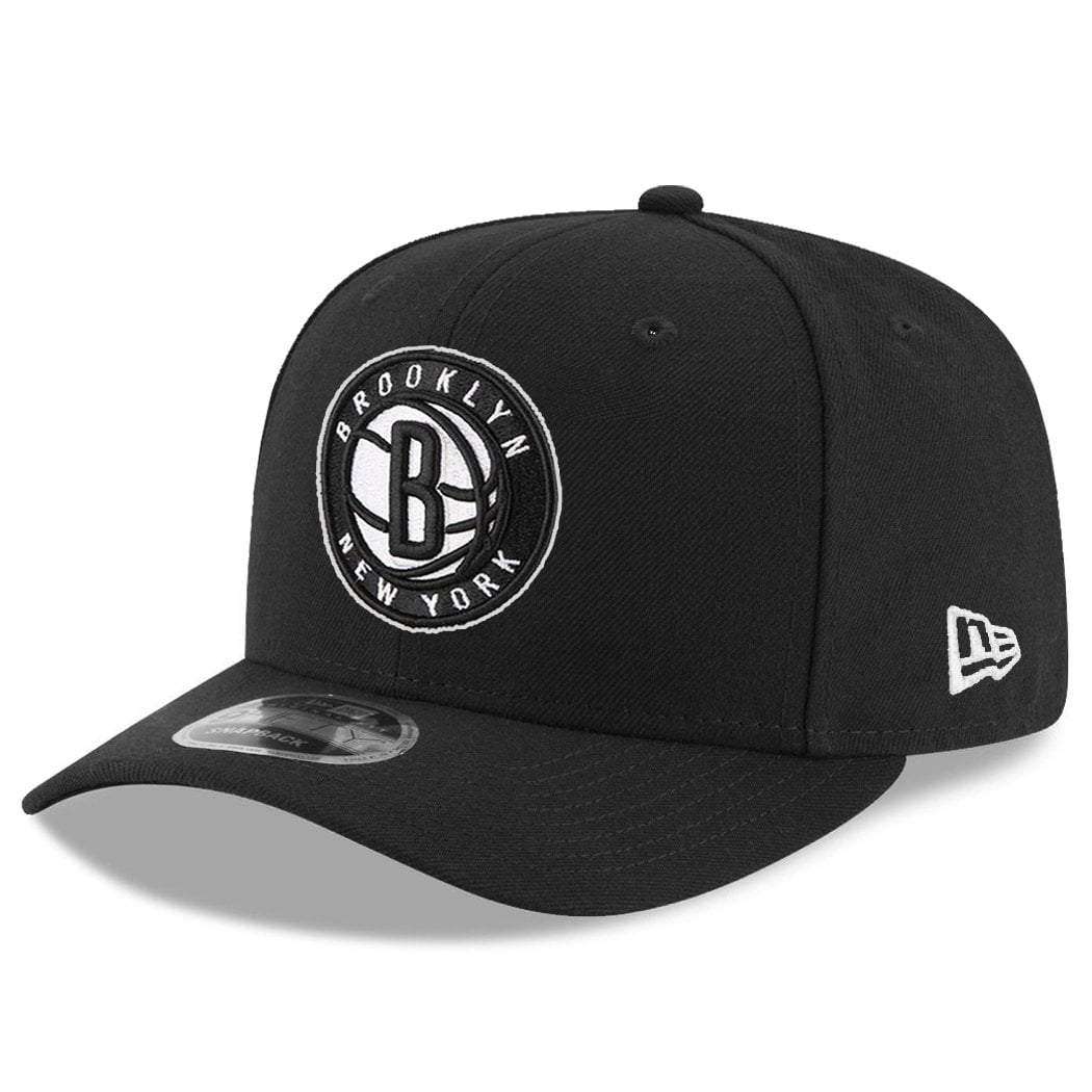 New Era Caps Brooklyn Nets New Era NBA Team Logo OF 9FIFTY Pre-Curved Snapback Hat - Black