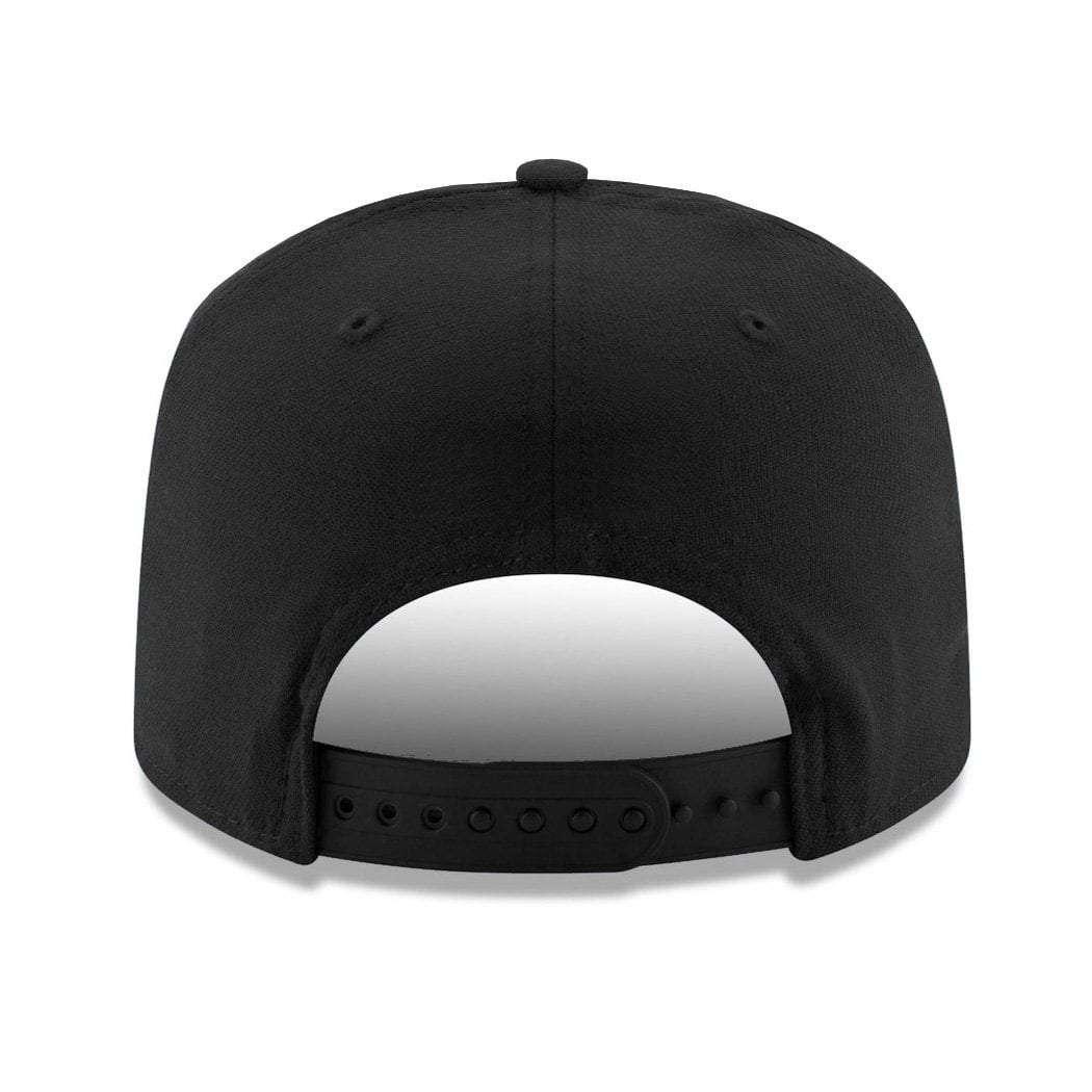 New Era Caps Brooklyn Nets New Era NBA Team Stretch-Snap 9FIFTY Curved Snapback Hat - Black